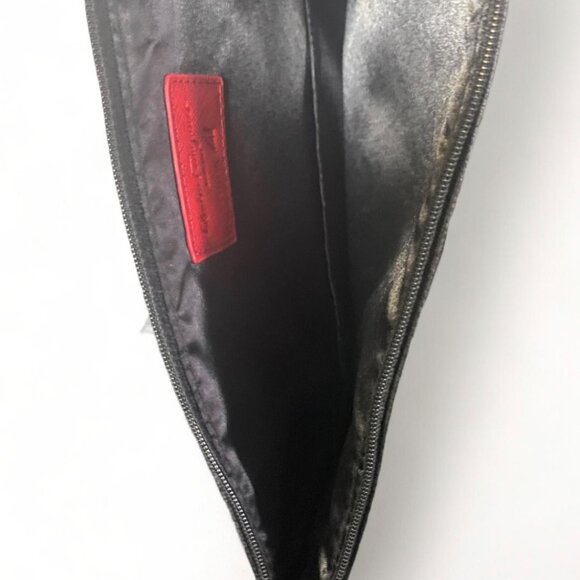 Salvatore Ferragamo Black Clutch with Red Accent - Picture 5 of 6